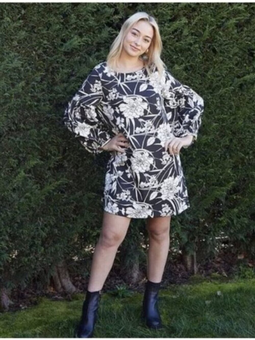Bryn Walker Dress Balloon Sleeve Floral M